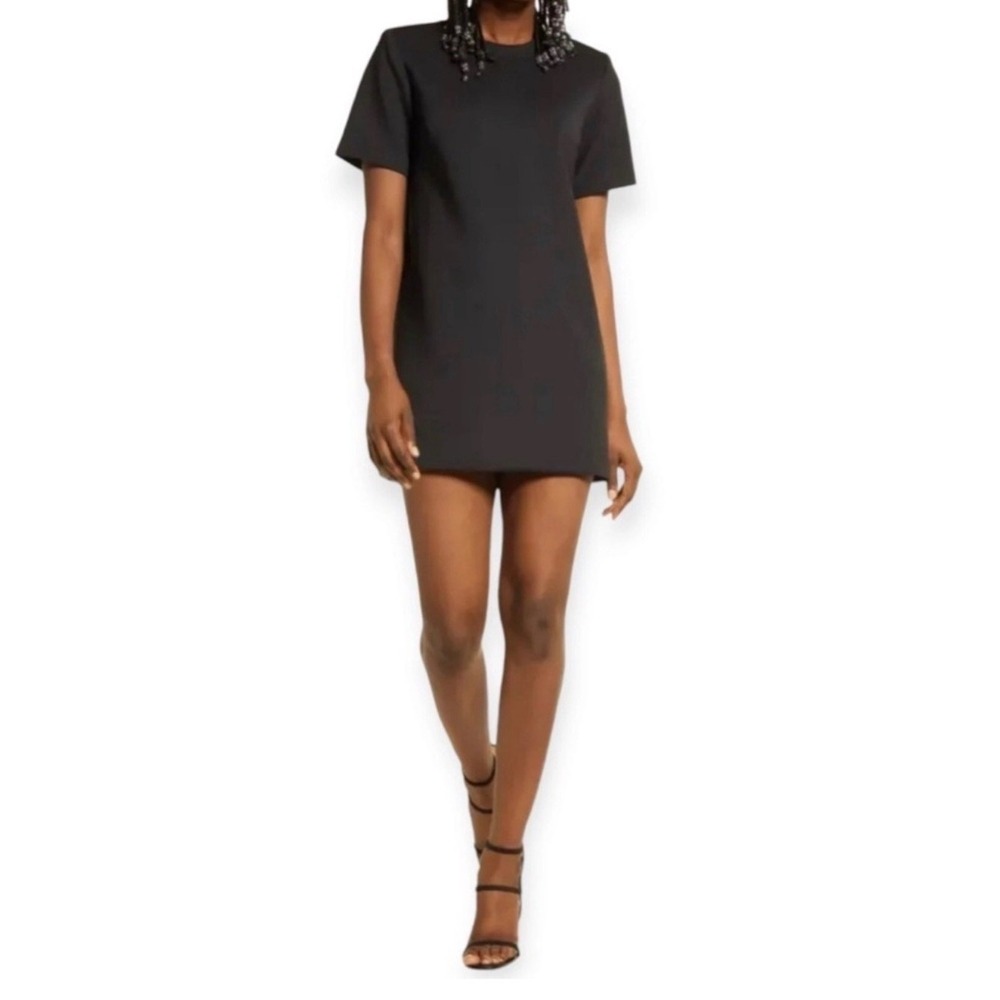 Good‎ American Scuba T-Shirt Dress Black Short Sleeve Mini Size 3 L NEW